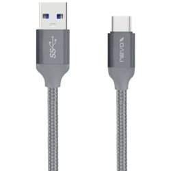 Nevox Kabel USB-A Stecker zu USB-C Stecker 1m grau/silber (1457)