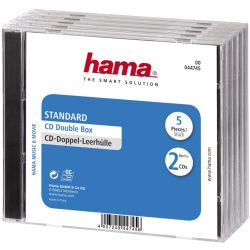 Hama CD Doppel-Leerhüllen transparent 5er-Pack (44745)