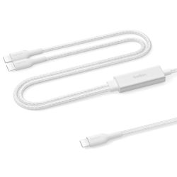 Belkin BoostCharge Pro USB-C Doppelkabel 1.5m weiß (CAC004HQ1.5MWH)