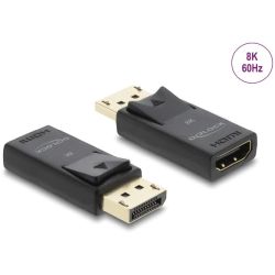 Delock Aktiver Adapter DisplayPort Stecker zu HDMI-A Buchse schwarz (61084)