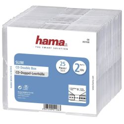Hama CD-Leerhülle Slim Double transparent 25er-Pack (51168)