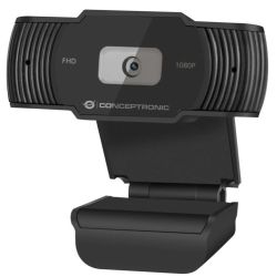 Conceptronic Amdis V2 1080P Full HD Webcam mit Mikrofon schwarz (AMDIS04B-V2)