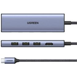 Ugreen CM511 6in1 USB-Hub silber USB-C 3.0 (20956A)