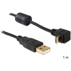 USB Kabel Delock A -> Micro-B 90ø St/St 1.00m sw (83148)