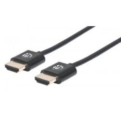 Ultradünnes HDMI-Kabel Manhattan mit Ethernet 0.5m. schwarz (394406)