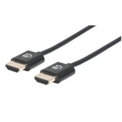 Ultradünnes HDMI-Kabel Manhattan mit Ethernet 1 m. schwarz (394352)