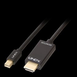 Kabel Mini DisplayPort Stecker zu HDMI-A Stecker 1m schwarz (36926)