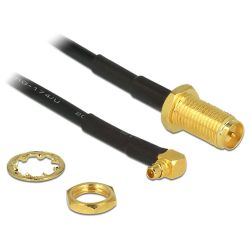 Delock HF Adapter Delock RP-SMA zum Einbau -> MMCX 90ø 320mm Bu/St (88936)