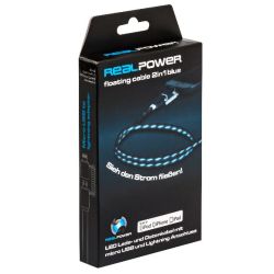 RealPower Floating lightning/micro USB Cable blue (185961)