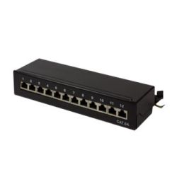 Patchpanel Logilink Tisch/Wand Cat.6A STP 12 Ports, schwarz (NP0019B)