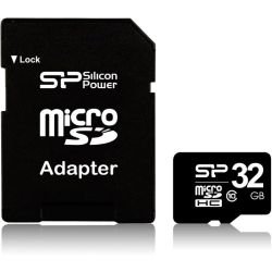 Silicon Power microSDHC 32GB Speicherkarte (SP032GBSTH010V10SP)