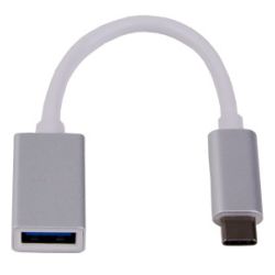 USB-C (m) zu USB A (w) Adapter 15cm, Aluminium Gehäuse, s (16093)