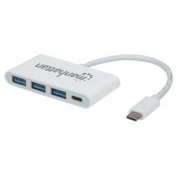 MANHATTAN USB-C 3.1 Gen 1 Typ C-Hub mit Ladeport 3 USB Typ A- (163552)