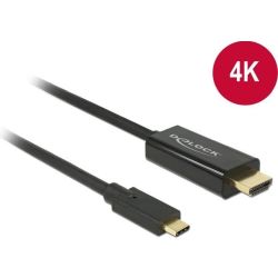 USB Kabel Delock C -> HDMI-A 4K 30Hz St/St 1.00m sw (85258)