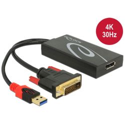 Adapter DVI Stecker > DisplayPort 1.2 Buchse schwarz (62596)