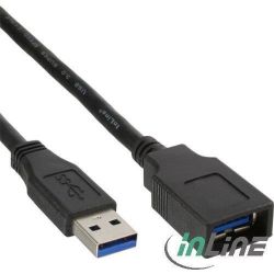 InLine USB 3.0 Kabel A St/Bu sw 2,5m (35625)