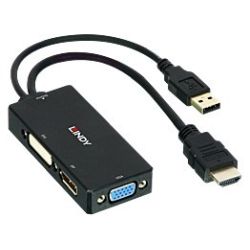 Konverter HDMI-A Stecker zu DisplayPort/DVI/VGA-Buchse (38182)