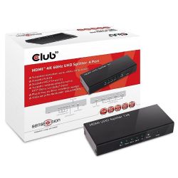 Club3D HDMI Splitter  1 Eingang  -> 4 Ausgänge 4K60Hz UHD  (CSV-1380)