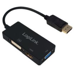 Adapter 4K DisplayPort 1.2 Stecker zu DVI/HDMI/VGA Buchse (CV0109)
