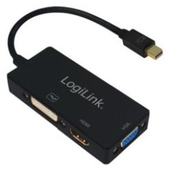 Adapter Mini DisplayPort 1.2 Stecker zu HDMI/DVI/VGA schwarz (CV0110)