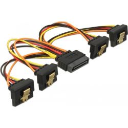 DELOCK Stromkabel SATA 15Pin > 4x15Pin St/Bu unten 15cm (60166)