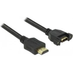 DELOCK HDMI-Kabel A->A St/Bu z.Einbau 4K 30Hz 0.50m schwarz (85463)