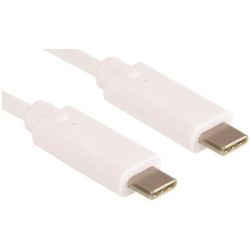 Kabel USB-C Stecker zu USB-C Stecker 2m weiß 60W (136-17)