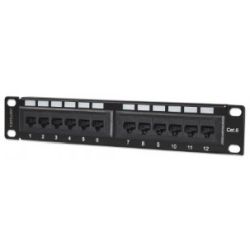 Intellinet 10 Patchpanel 1HE 12-Port Cat6 UTP schwarz (720748)