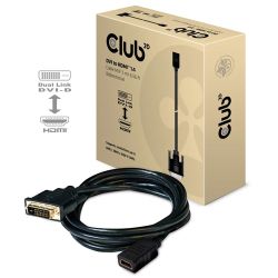 Club3D Kabel   DVI <-> HDMI 1.4  2m 4K30H St/Bu retail (CAC-1211)