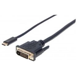 Kabel USB-C Stecker zu DVI Stecker 2m schwarz (152457)