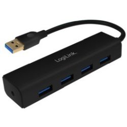LogiLink USB 3.0 HUB, 4-Port, schwarz Kabellänge: 15 cm (UA0295)