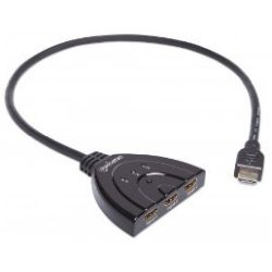 Manhattan 1080p 3-Port HDMI-Switch integriertes Kabel sw (207843)