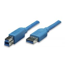 Techly USB3.0 Kabel Stecker Typ A/Stecker Typ B 0, (ICOC-U3-AB-005-BL)