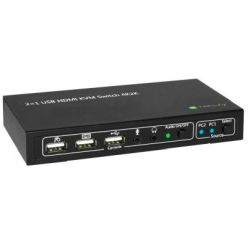 Techly KVM Switch USB, HDMI, 4K, 2 Wege (IDATA-KVM-HDMI2U)