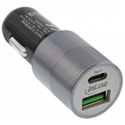 INLINE USB KFZ Stromadapter Quick Charge 3.0 12/24V DZ zu 5V  (31502S)