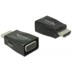 Adapter HDMI Stecker zu VGA Buchse schwarz (65902)