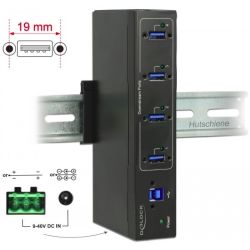 4-port Industrial Railmount USB-Hub schwarz (63309)