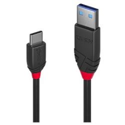 0,5m USB 3.1  Typ A an C Kabel 3A, Black Line (36915)