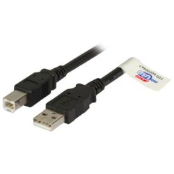 USB2.0 Anschlusskabel A-B, St.-St., 5,0m, schwarz, Premium (K5256SW.5)
