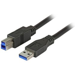 USB3.0 Anschlusskabel A-B, St.-St., 3,0m, schwarz, Premium (K5236.3)
