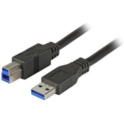 USB3.0 Anschlusskabel A-B, St.-St., 1,0m, schwarz, Classic (K5247SW.1)