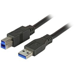 USB3.0 Anschlusskabel A-B, St.-St., 1,8m, schwarz, Class (K5247SW.1,8)