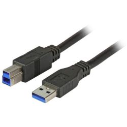 USB3.0 Anschlusskabel A-B, St.-St., 3,0m, schwarz, Classic (K5247SW.3)