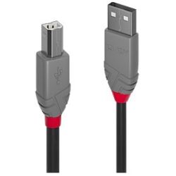 0,2m USB 2.0 Typ A an B Kabel, Anthra Line (36670)