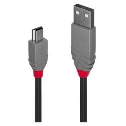 1m USB 2.0 Typ A an Mini-B Kabel, Anthra Line (36722)
