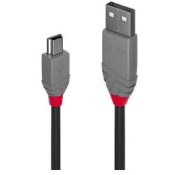 2m USB 2.0 Typ A an Mini-B Kabel, Anthra Line (36723)