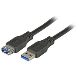 USB3.0 Verlängerungskabel A-A,St.-Bu.,1,0m,schwarz,Premium (K5237.1)