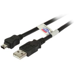 USB2.0 Kabel A-Mini B (5polig),St.-St.,1,8m,schwarz,Prem (K5251SW.1,8)