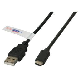 USB2.0 Anschlusskabel A-C St.-St., 0,5m, schwarz, Premiu (K5258SW.0,5)