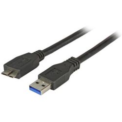 USB3.0 Anschlusskabel A-Micro-B,St.-St.,1,0m,schwarz,Class (K5295SW.1)